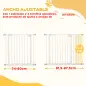 Puerta para Perros con Longitud Ajustable Sistema de Cierre Automático para Escaleras Pasillos 74-97,5x76,2 cm Blanco