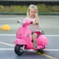 Moto Eléctrica Vespa para Niños de 18-36 Meses Moto de Batería 6V con Faro Bocina y 4 Ruedas 66,5x38x52 cm Rosa