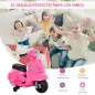 Moto Eléctrica Vespa para Niños de 18-36 Meses Moto de Batería 6V con Faro Bocina y 4 Ruedas 66,5x38x52 cm Rosa