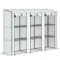 Invernadero de Exterior de 3 Niveles con Puerta Enrollable con Cremallera 9 Estantes Cubierta de PE 215x46x151cm Blanco