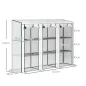 Invernadero de Exterior de 3 Niveles con Puerta Enrollable con Cremallera 9 Estantes Cubierta de PE 215x46x151cm Blanco