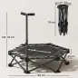 Trampolín de Fitness Plegable 104 cm con Barra Ajustable en 3 Alturas Marco Metálico Reforzado y Bolsa 104x104x114 cm