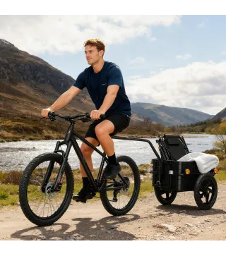 Remolque de Bicicleta 40 kg Cubierta de Tela Oxford con Reflectores y Marco de Acero 144x59x80 cm Rojo y Negro