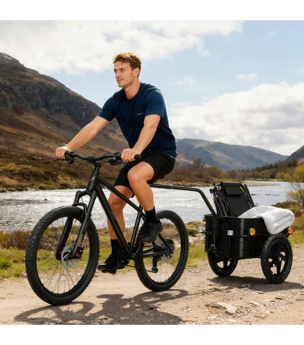 Remolque de Bicicleta 40 kg Cubierta de Tela Oxford con Reflectores y Marco de Acero 144x59x80 cm Rojo y Negro