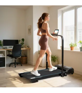 Cinta de Correr Cinta de Andar Plegable 2,5 HP con Pantalla LED Velocidad Ajustable Max. 10 km/h Control Remoto Negro