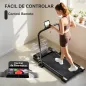 Cinta de Correr Cinta de Andar Plegable 2,5 HP con Pantalla LED Velocidad Ajustable Max. 10 km/h Control Remoto Negro
