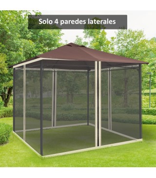 4 Paneles Laterales de Mosquitera para Carpa