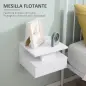 Juego de 2 Mesitas de Noche Flotantes, Mesillas de Noche Dormitorio con Cajón, Estante Abierto, Ahorra Espacio, Diseño Moderno,