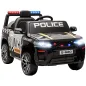 Coche Eléctrico para Niños de Policía con Mando a Distancia Motor Doble Sirena Suspensión en 4 Ruedas y Faros Negro