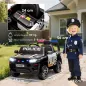 Coche Eléctrico para Niños de Policía con Mando a Distancia Motor Doble Sirena Suspensión en 4 Ruedas y Faros Negro