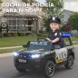 Coche Eléctrico para Niños de Policía con Mando a Distancia Motor Doble Sirena Suspensión en 4 Ruedas y Faros Negro