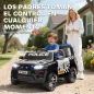 Coche Eléctrico para Niños de Policía con Mando a Distancia Motor Doble Sirena Suspensión en 4 Ruedas y Faros Negro
