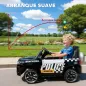 Coche Eléctrico para Niños de Policía con Mando a Distancia Motor Doble Sirena Suspensión en 4 Ruedas y Faros Negro