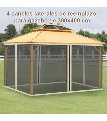 4 Paneles Laterales de Mosquitera para Carpa