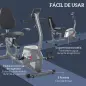 Bicicleta Estática con Respaldo, 8 Niveles Resistencia Magnética, Bicicleta Estática para Casa, con Volante, Asiento Ajustable,