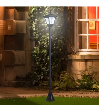 Farola Solar Exterior Luz Solar Exterior Jardín Lámpara de Pie con Apagado Automático IP44 para Exteriores Patio Terraza 15x15x1