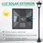 Farola Solar Exterior Luz Solar Exterior Jardín Lámpara de Pie con Apagado Automático IP44 para Exteriores Patio Terraza 15x15x1