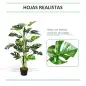 Planta Artificial 100 cm Monstera Artificial Árbol Artificial con 21 Hojas y Maceta para Decoración Hogar Oficina Salón Verde