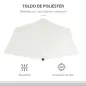 Sombrilla 269x138x236 cm Parasol de Jardín con Manivela y Forma Semicircular Tela Poliéster 180 g/m² para Exterior Terraza Patio