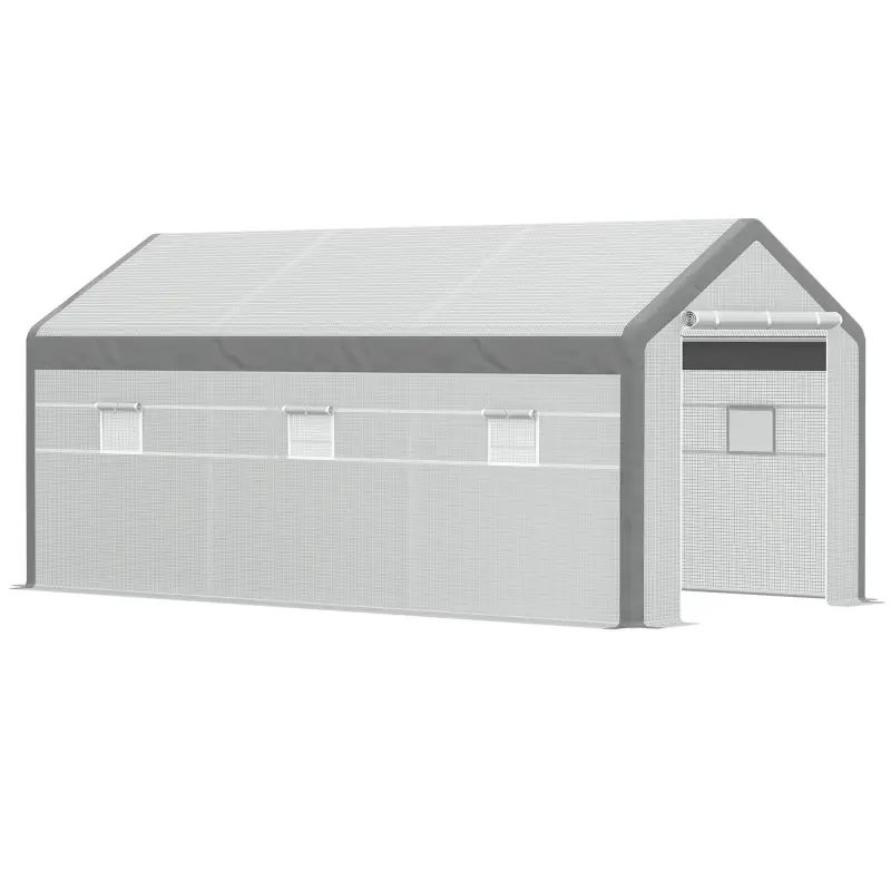 Invernadero de Jardín 600x300x280 cm Invernadero de Túnel para Cultivo de Plantas Verduras con 2 Puertas 6 Ventanas Enrollables Invernadero de Jardín 600x300x280 cm Invernadero de Túnel para Cultivo de Plantas Verduras con 2 Puertas 6 Ventanas Enrollables