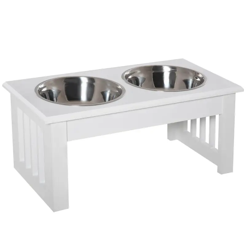 Comedero Elevado para Perros con Soporte y 2 Cuencos Extraíbles de Acero Inoxidable Alimentador para Mascotas Alimento y Agua 44