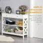Mesa Consola de Entrada Recibidor con 2 Cajones y 2 Estantes Inferiores Mueble Moderno Base Elevada Antivuelco 100x30,5x80 cm Bl
