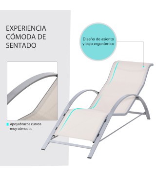 Juego de 2 Tumbonas y Mesa de Jardín