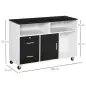 Mueble Auxiliar de Oficina Mueble Archivador con Ruedas Estantes y Cajones Armario Multiusos con Gran Almacenaje 100x35x65 cm Ne