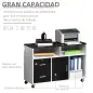Mueble Auxiliar de Oficina Mueble Archivador con Ruedas Estantes y Cajones Armario Multiusos con Gran Almacenaje 100x35x65 cm Ne