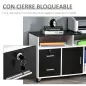 Mueble Auxiliar de Oficina Mueble Archivador con Ruedas Estantes y Cajones Armario Multiusos con Gran Almacenaje 100x35x65 cm Ne