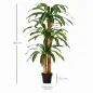 Dracaena Artificial con 66 Hojas Musgo Planta Artificial para Decoración Jardín Balcón Oficina Salón Ø20x160 cm Verde