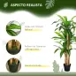 Dracaena Artificial con 66 Hojas Musgo Planta Artificial para Decoración Jardín Balcón Oficina Salón Ø20x160 cm Verde