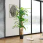 Dracaena Artificial con 66 Hojas Musgo Planta Artificial para Decoración Jardín Balcón Oficina Salón Ø20x160 cm Verde