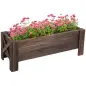 Jardinera de Madera Jardinera Rectangular con Patas Elevadas y 2 Drenajes para Flores Plantas 100x36,5x36 cm Marrón