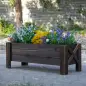 Jardinera de Madera Jardinera Rectangular con Patas Elevadas y 2 Drenajes para Flores Plantas 100x36,5x36 cm Marrón