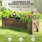 Jardinera de Madera Jardinera Rectangular con Patas Elevadas y 2 Drenajes para Flores Plantas 100x36,5x36 cm Marrón