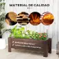 Jardinera de Madera Jardinera Rectangular con Patas Elevadas y 2 Drenajes para Flores Plantas 100x36,5x36 cm Marrón