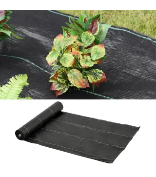 Malla Antihierbas 2x50 m Malla Antimaleza Malla Geotextil contra Malas Hierbas y Malezas 100 g/m² para Jardín Negro