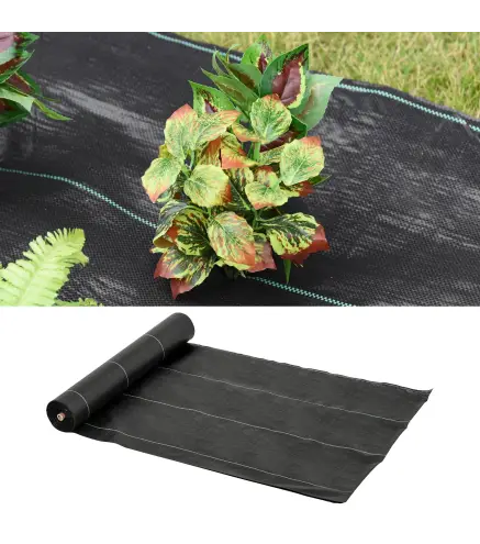 Malla Antihierbas 2x50 m Malla Antimaleza Malla Geotextil contra Malas Hierbas y Malezas 100 g/m² para Jardín Negro
