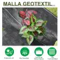 Malla Antihierbas 2x50 m Malla Antimaleza Malla Geotextil contra Malas Hierbas y Malezas 100 g/m² para Jardín Negro