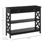 Mesa Consola de Entrada Recibidor con 2 Cajones y 2 Estantes Inferiores Mueble Moderno Base Elevada Antivuelco 100x30,5x80 cm Ne Mesa Consola de Entrada Recibidor con 2 Cajones y 2 Estantes Inferiores Mueble Moderno Base Elevada Antivuelco 100x30,5x80 cm Ne