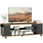 Mueble de TV Suspendido o de Pie con Ruedas 4 Estantes para Televisión de 55 Pulgadas 120x40x38,5 cm Nogal y Negro