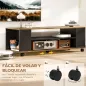 Mueble de TV Suspendido o de Pie con Ruedas 4 Estantes para Televisión de 55 Pulgadas 120x40x38,5 cm Nogal y Negro