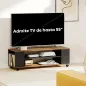 Mueble de TV Suspendido o de Pie con Ruedas 4 Estantes para Televisión de 55 Pulgadas 120x40x38,5 cm Nogal y Negro