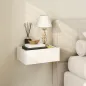 Juego de 2 Mesitas de Noche Flotantes con 1 Cajón Montado en la Pared Estilo Moderno para Dormitorio 40x30x15 cm Blanco
