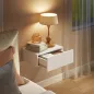 Juego de 2 Mesitas de Noche Flotantes con 1 Cajón Montado en la Pared Estilo Moderno para Dormitorio 40x30x15 cm Blanco