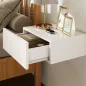Juego de 2 Mesitas de Noche Flotantes con 1 Cajón Montado en la Pared Estilo Moderno para Dormitorio 40x30x15 cm Blanco