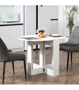 Mesa Plegable de Comedor Mesa de Cocina Plegable con 2 Alas Abatibles Mesa Plegable para 2-4 Personas 104x76x73,7 cm Bla