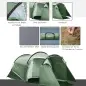 Tienda de Campaña Familiar 2-3 Personas Plegable Impermeable a Prueba de UV 20+ con Vestíbulo 426x206x154 cm Verde