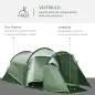Tienda de Campaña Familiar 2-3 Personas Plegable Impermeable a Prueba de UV 20+ con Vestíbulo 426x206x154 cm Verde